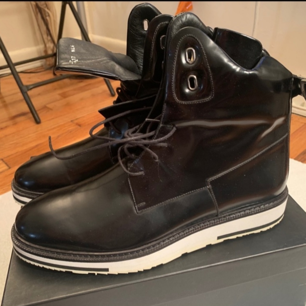 Black Lace Up and Buckle Ankle Boots 10
